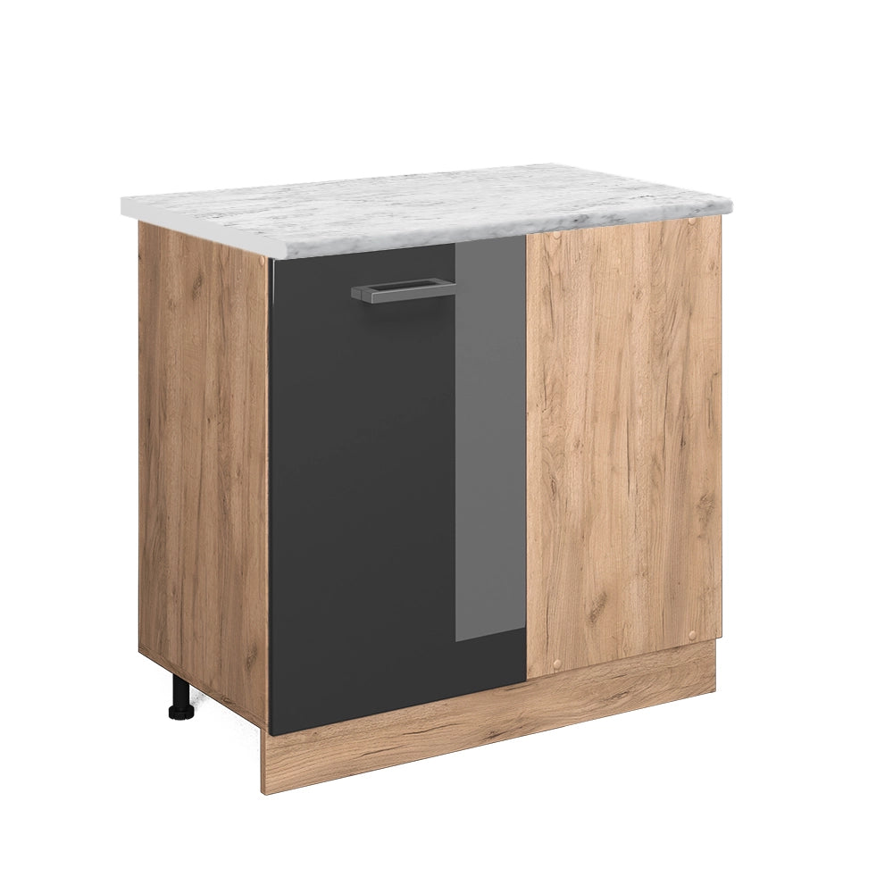 Vicco Mobile ad angolo cucina Antracite lucido 86 cm PL Marmo