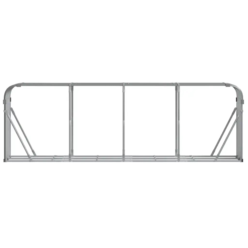 Portalegna Grigio Chiaro 300x45x100 cm Acciaio Zincato 364556