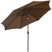 Parasole con manovella 2.95 x 2.5 m modello articolato da mercato tessuto poliestere 180 mq colore marrone struttura stabile