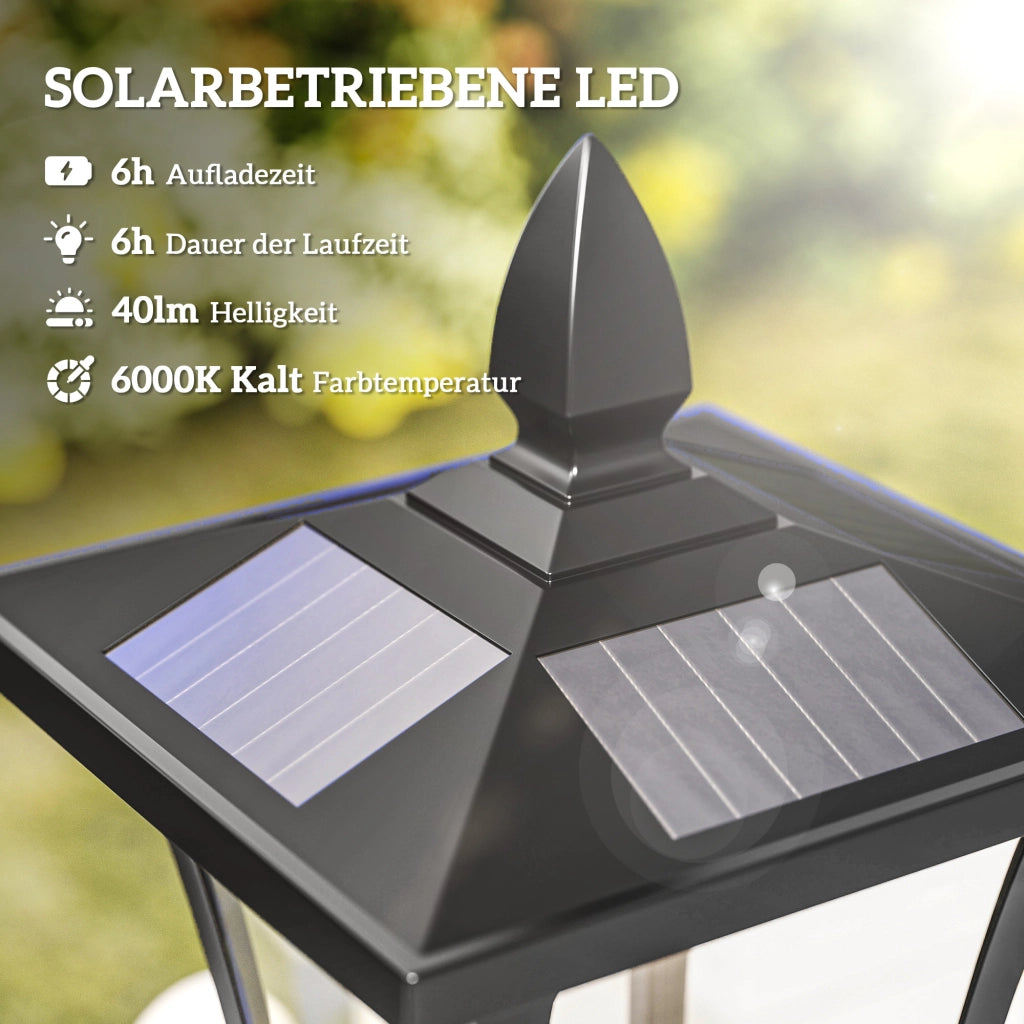 Lampada da giardino solare LED 160 cm ¨C zephmum ¨C nero acciaio inossidabile