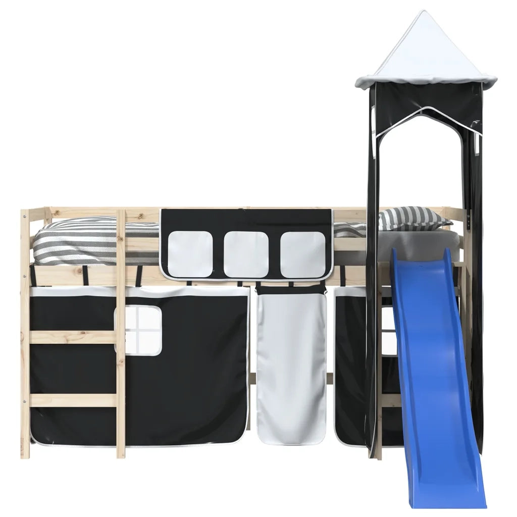 Tende per Letto a Soppalco con Torre Bianco e Nero Poliestere CFW4877818