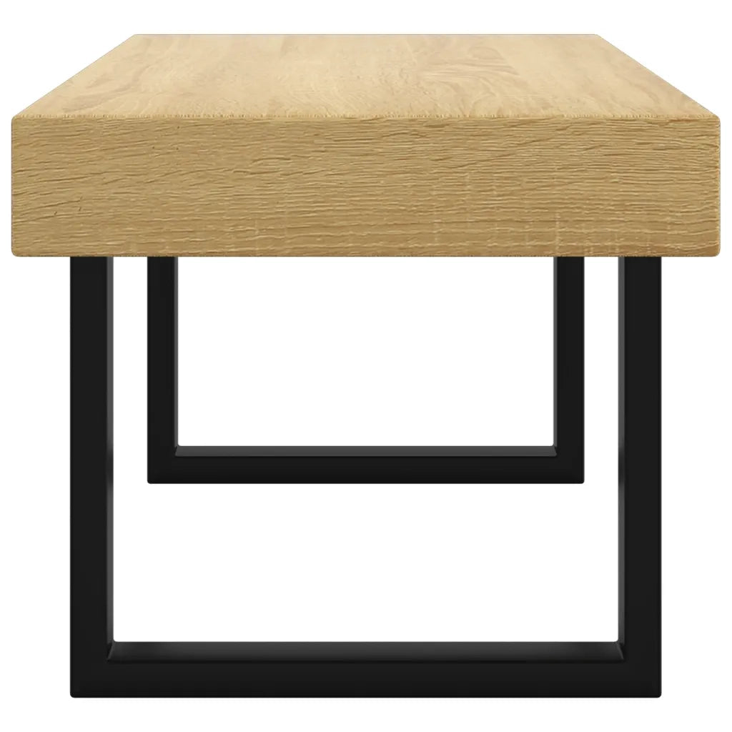 Tavolino Salotto Marrone Chiaro e Nero 90x45x40 cm MDF e Ferro 286099