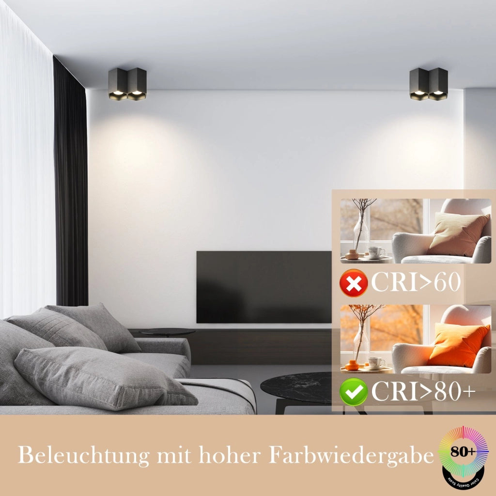 ZMH Faretto da soffitto neri 2 luci GU10 da incasso per caffè cucine ristoranti senza lampadina