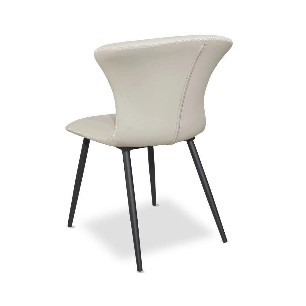 Set 2 Sedie con gambe in metallo nero e schienale avvolgente beige Core