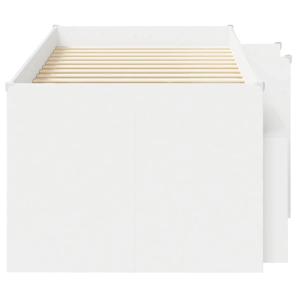 Struttura Letto Loft con Mobile 3 pcs Bianco Legno multistrato