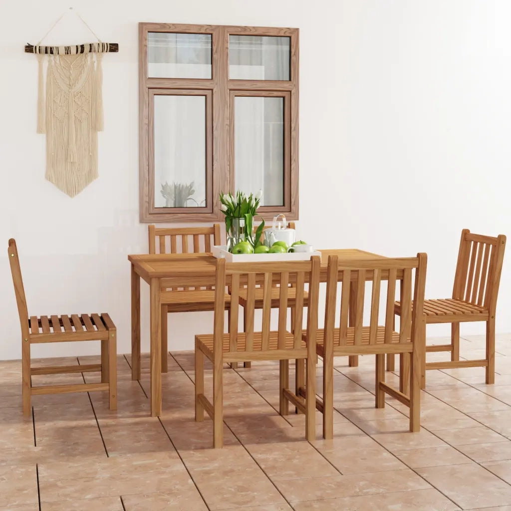 Set da pranzo da giardino 7 pz 150x90 cm in legno massello di teak 3059934