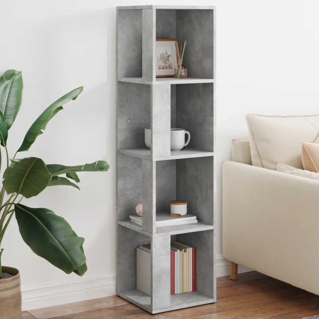 Armadio Angolare Grigio Cemento 33x33x132 cm in Truciolato cod mxl 49639