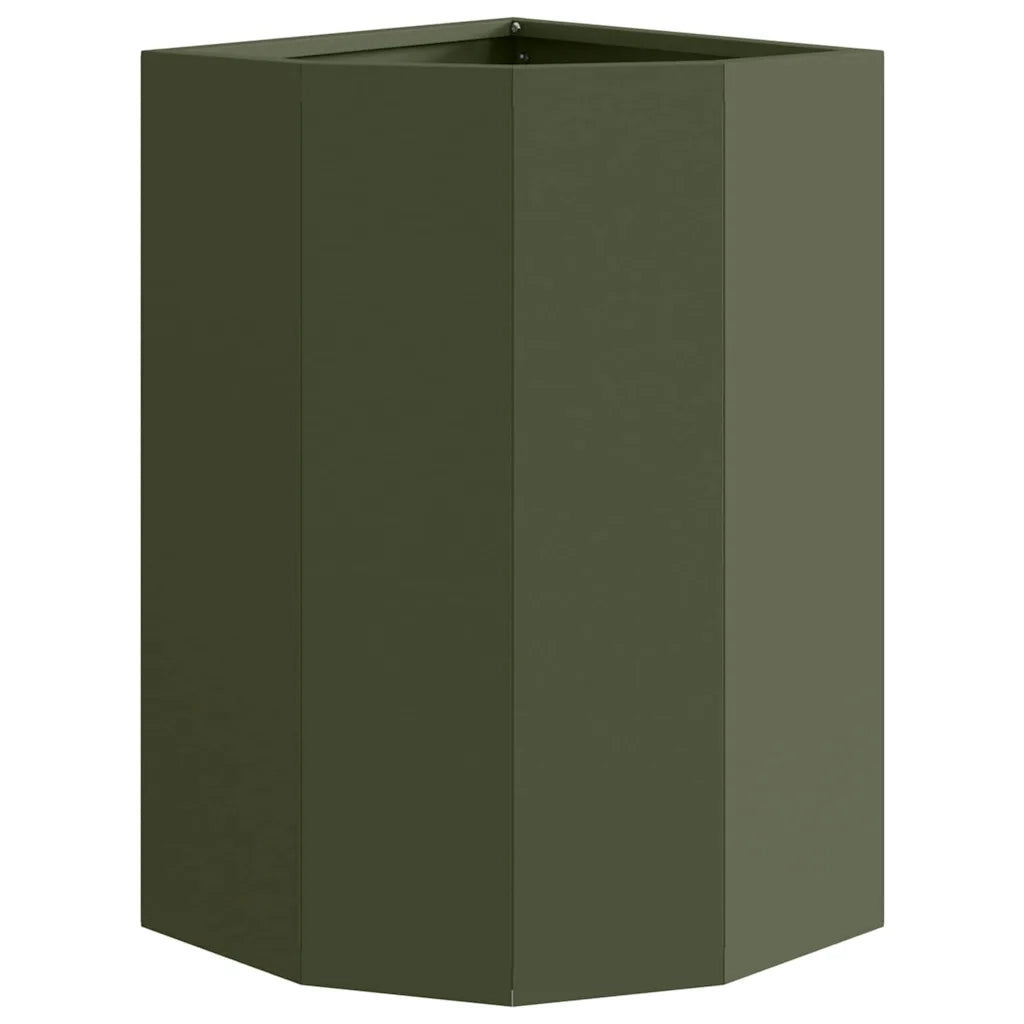 Vaso d'angolo Oliver verde 30 x 30 x 50 cm Acciaio 883678