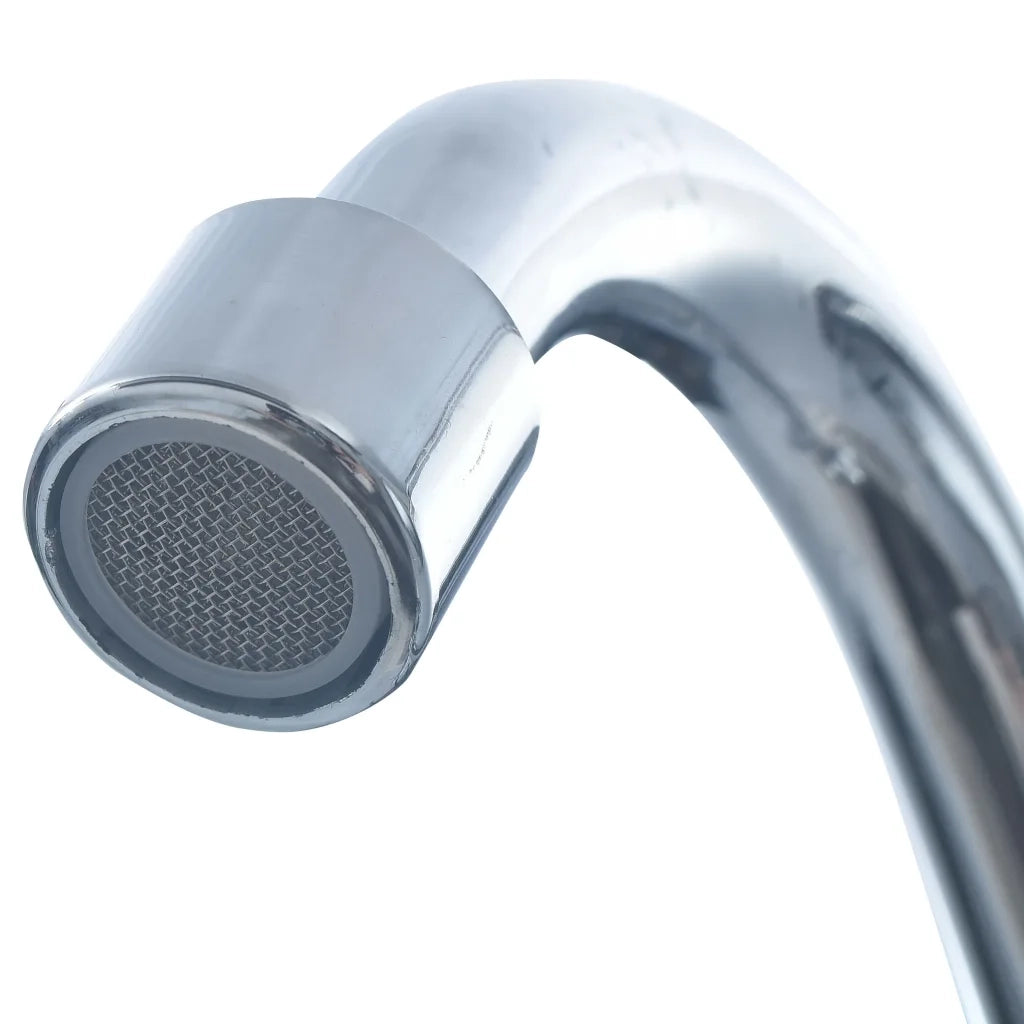 Lavandino Commerciale con Rubinetto da Pavimento Acciaio Inox 51116