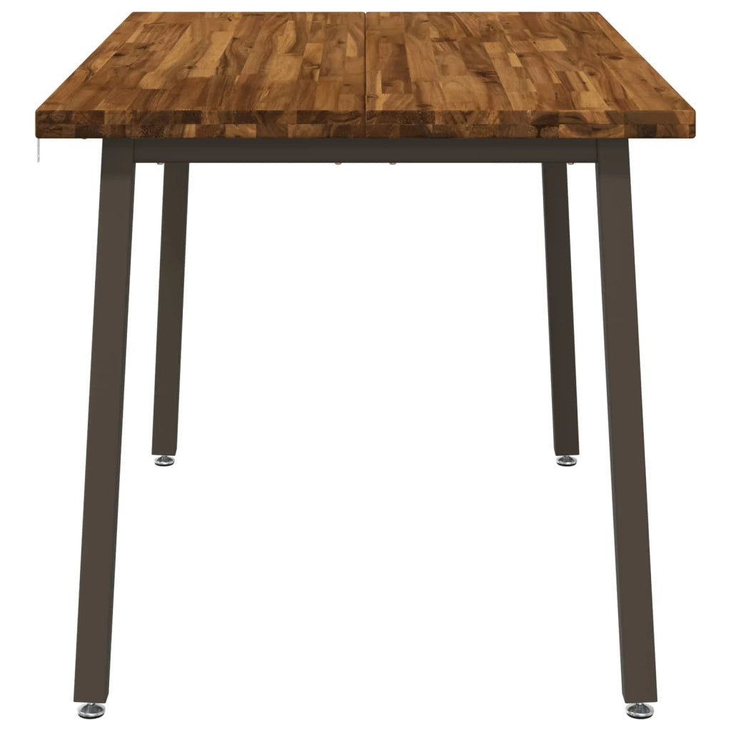 120 x 80 x 75 cm Legno di Acacia Massello Naturale e Caffè 937624