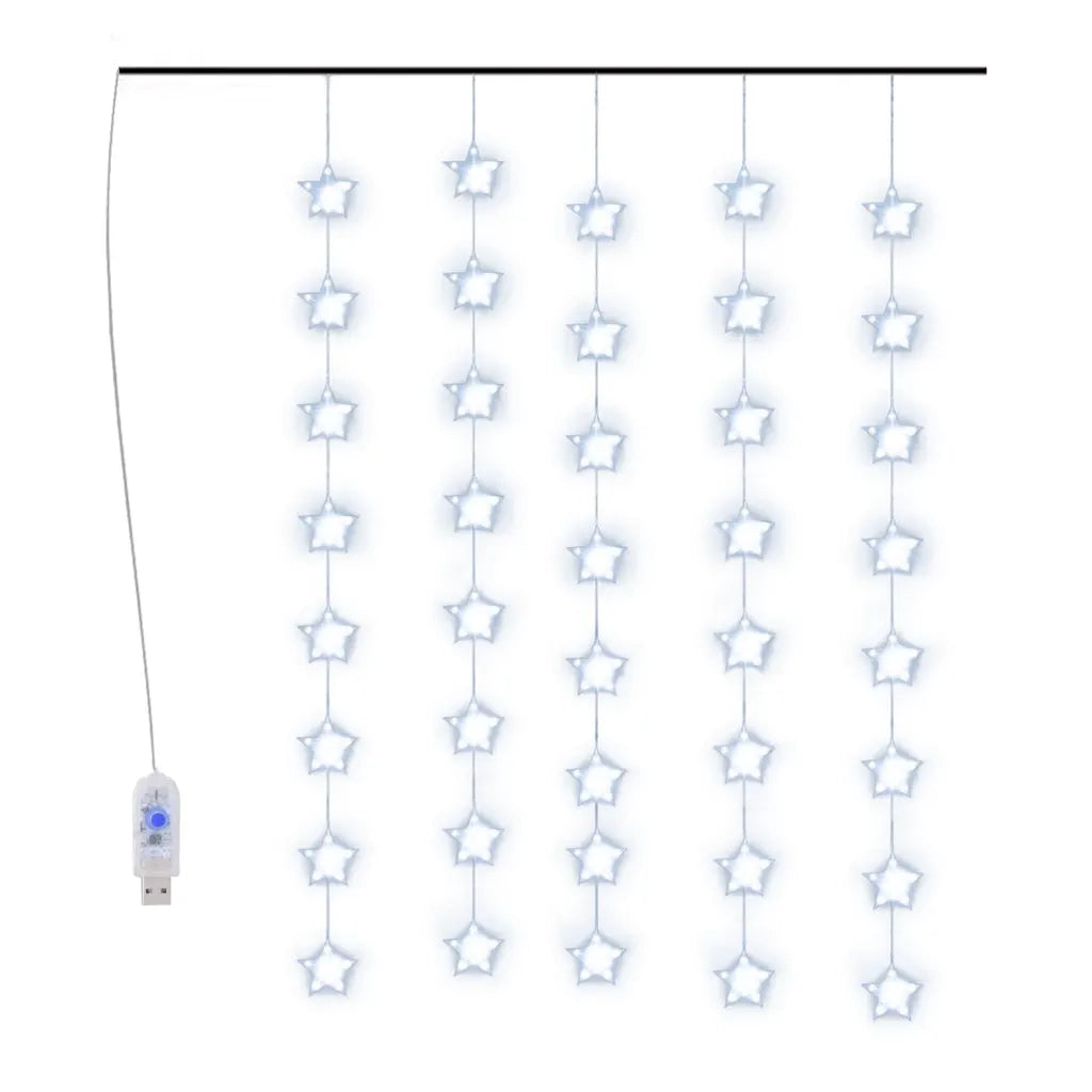 Luci Fatate a Stella a LED 200 LED Blu 8 Funzioni CFW2379698