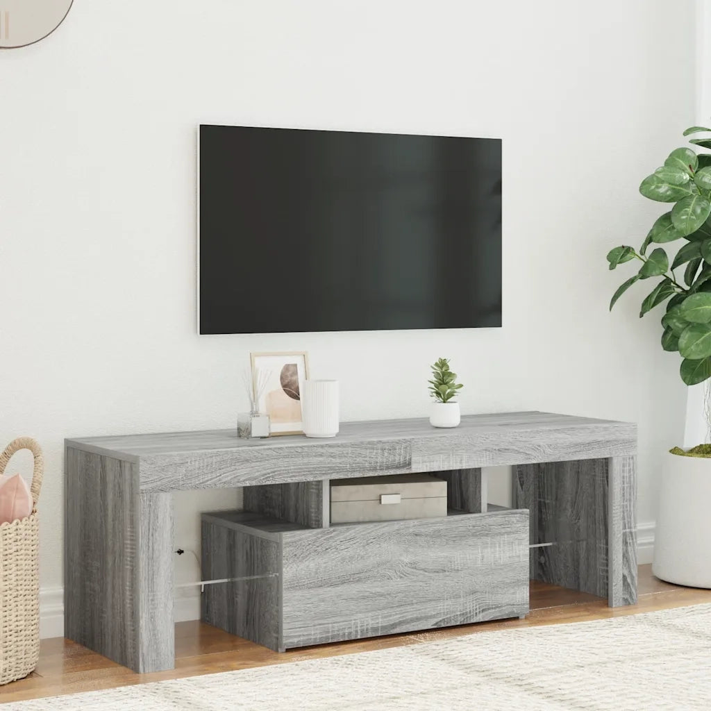 Mobile Porta TV con Luci LED-Mobile per TV-Credenza TV Grigio Sonoma 120x35x40 cmcm 966121