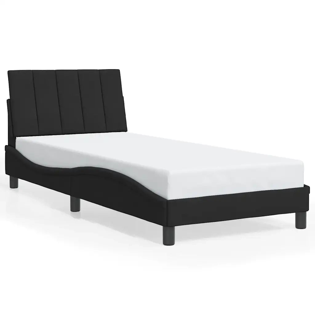 Giroletto senza Materasso-Struttura Letto Hanko Nero 90x190 cm in Velluto