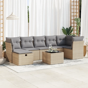 Set Divano da Giardino 8 pz con Cuscini Beige in Polyrattan 3325315