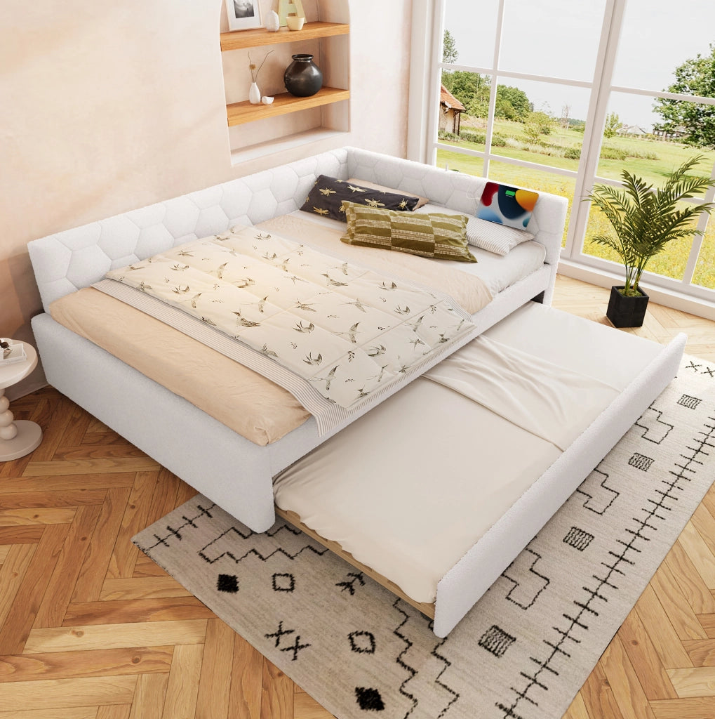 Letto 140x200 cm con letto estraibile; USB e Type-C