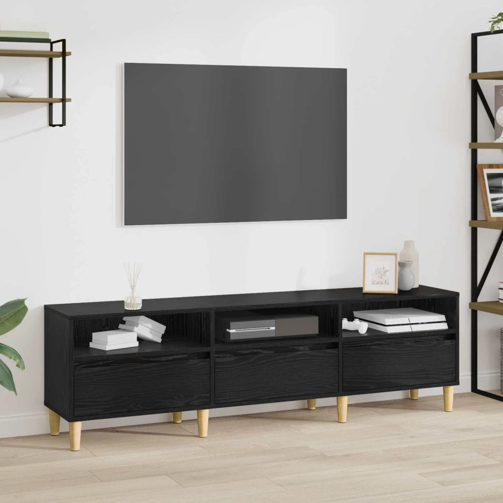 Mobile TV Rovere Nero 150 x 30 x 45 cm Legno multistrato 879482