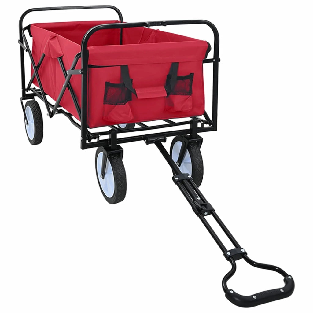 Carrello a Mano Pieghevole Rosso 94 x 53 x 99 cm Tessuto Oxford 42020661