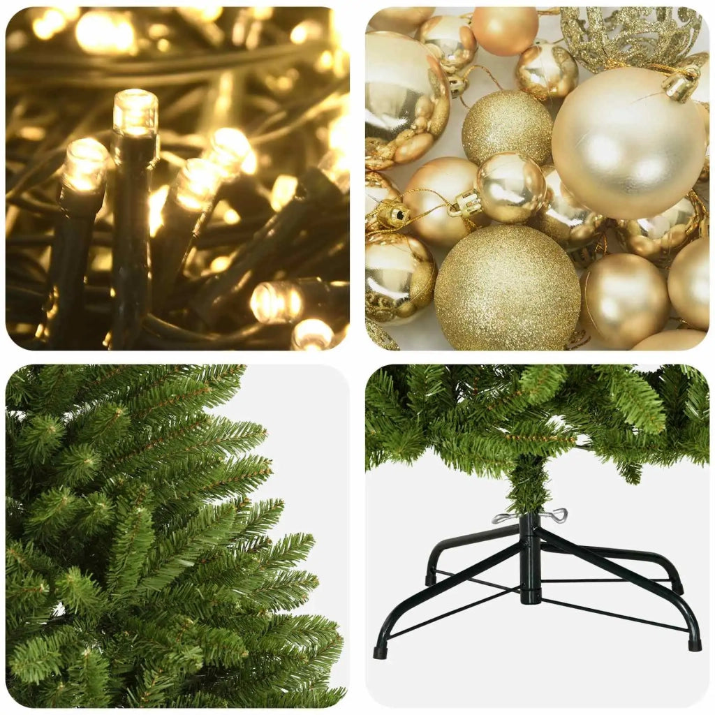 Albero di Natale artificiale verde chiaro con palline 270 cm 3467347