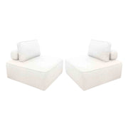 Divano modulare in bouclé, 2 posti, crema