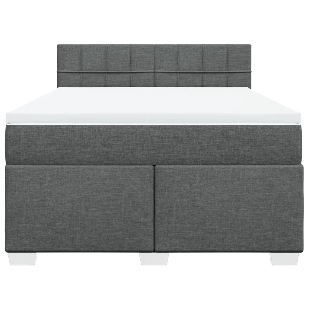 Giroletto a Molle con Materasso Grigio Scuro 140x190 cm Tessuto