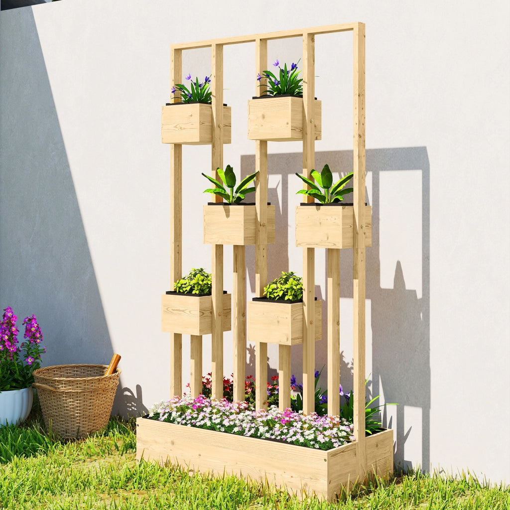 Fioriera con griglia rampicante ¨C Xylo ¨C legno, 90x45x170 cm
