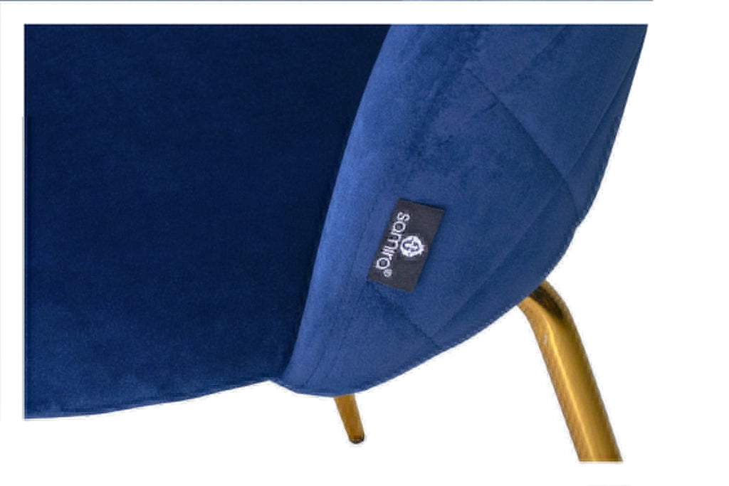 Sedia da pranzo imbottita in velluto blu (2 pz) - Nicole - SD07NIG