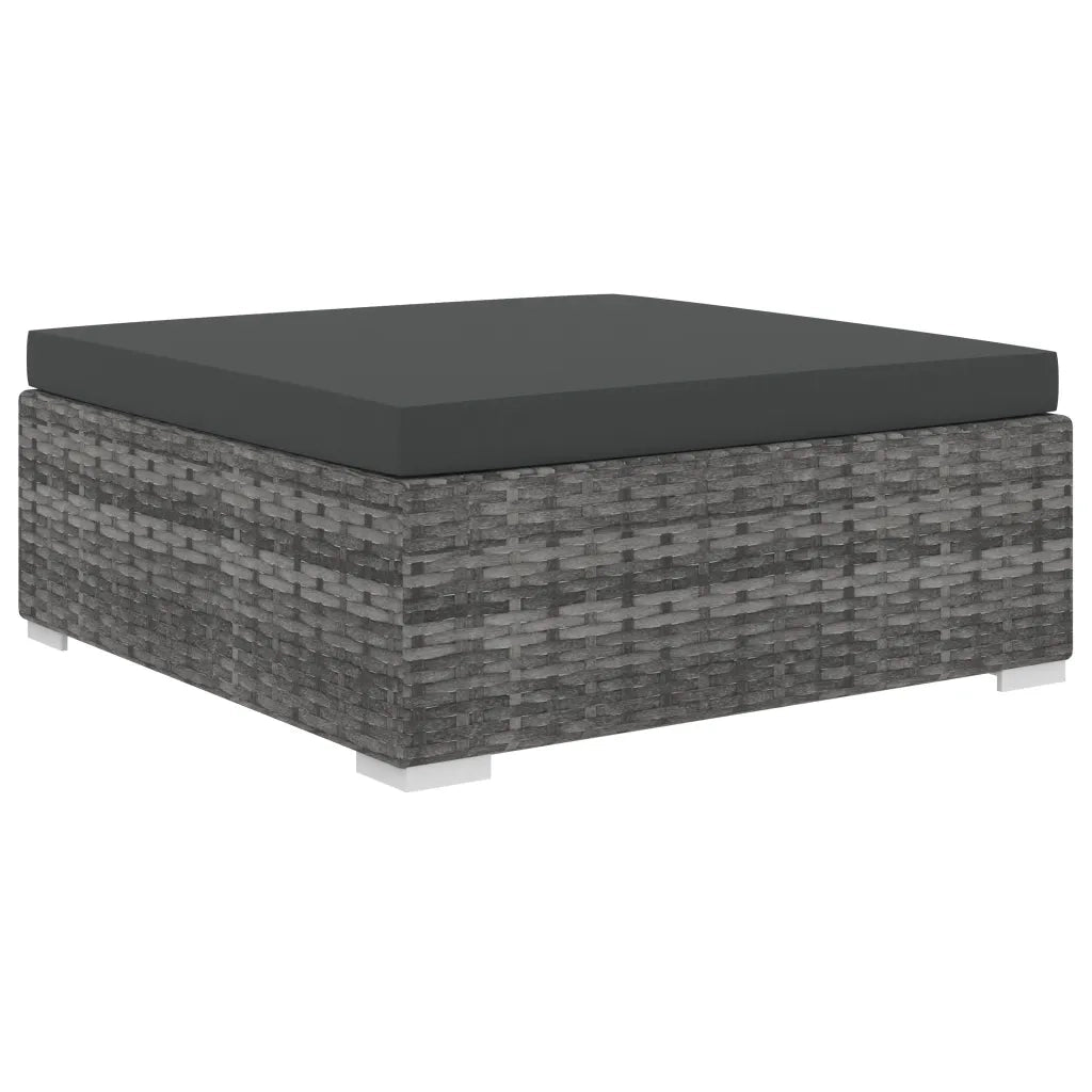 vidaXL Set Divani da Giardino 10 pz con Cuscini in Polyrattan Grigio