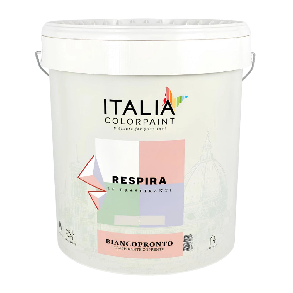 Idropittura traspirante coprente bianca vari formati respira biancopronto *** formato 4 lt, confezione 1