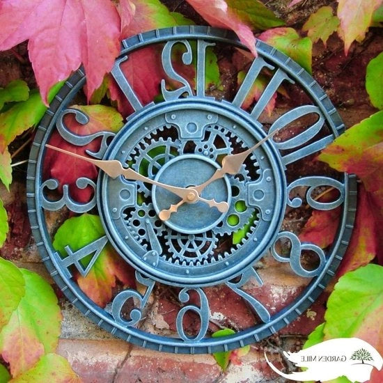 Orologio da Parete Esterno Idrogrado 30 cm - Clessidra Bagnante a Batterie Quartz Funziona - Orologio Circolare Retro per Decorazione Interna Cucina Salotto