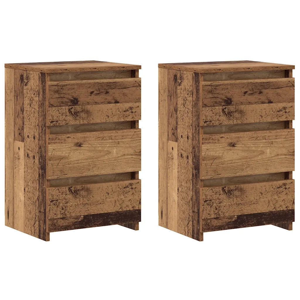 Comodini Legno Antico 2 pz 40x35x62,5 cm in Legno Multistrato 856523