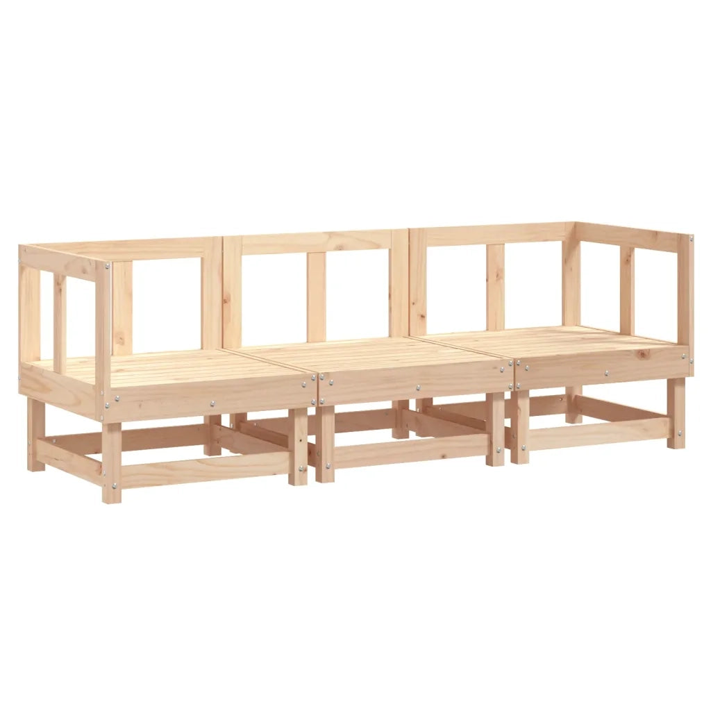 Salotto da Giardino-Set Salotto da Giardino 3 pz in Legno Massello di Pino 979983
