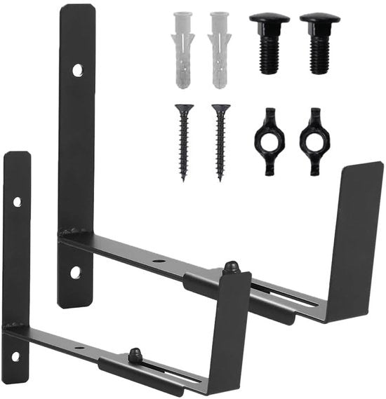 Set di due vasi per piante adattabili - 2-Pack - Montaggio a parete - Nero metallo - Resistente ai raggi UV - Supporto solido - Contenitore per piante