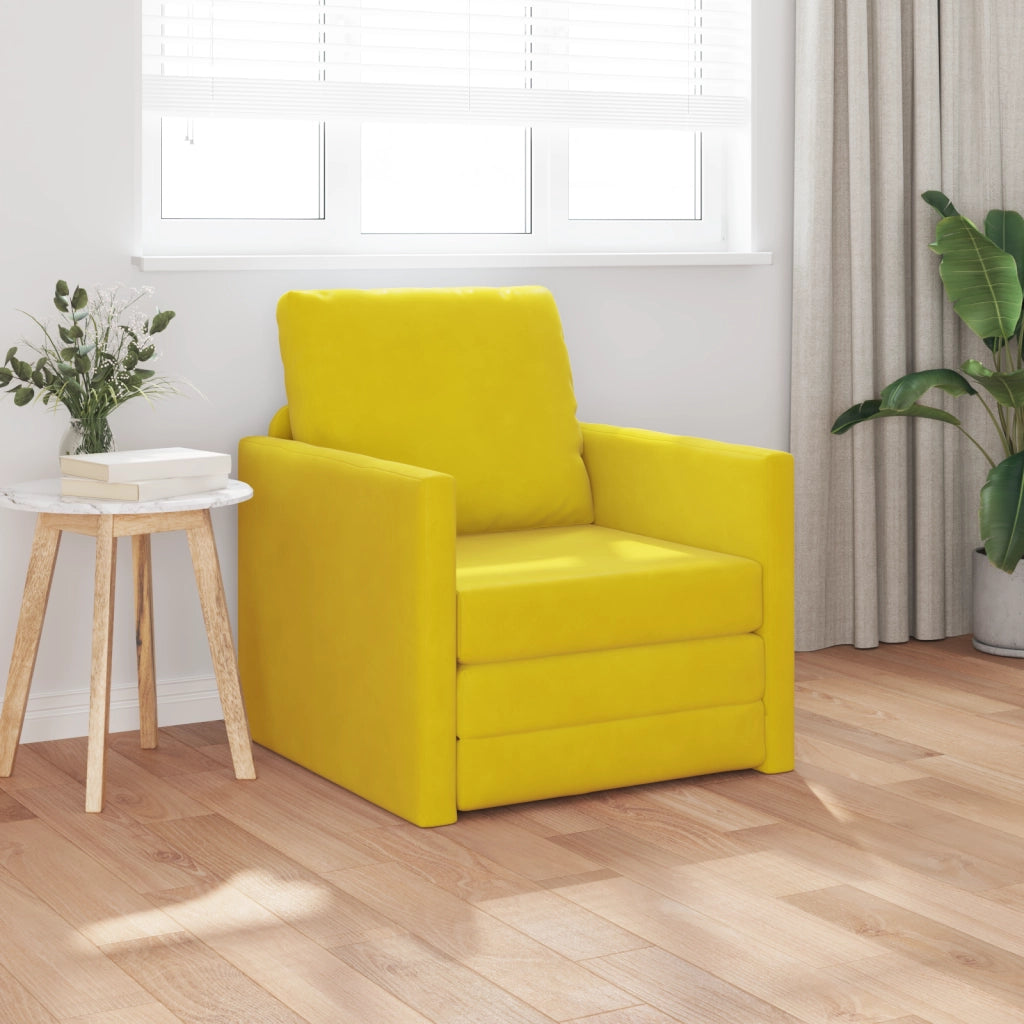 Sofa letto 2-in-1 Giallo scuro 74x77x81 cm in velluto