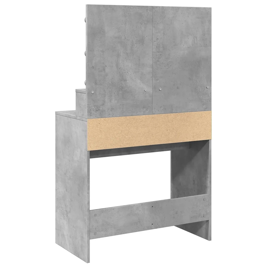 vidaXL Toeletta con LED Grigio Cemento 80x41x134,5 cm