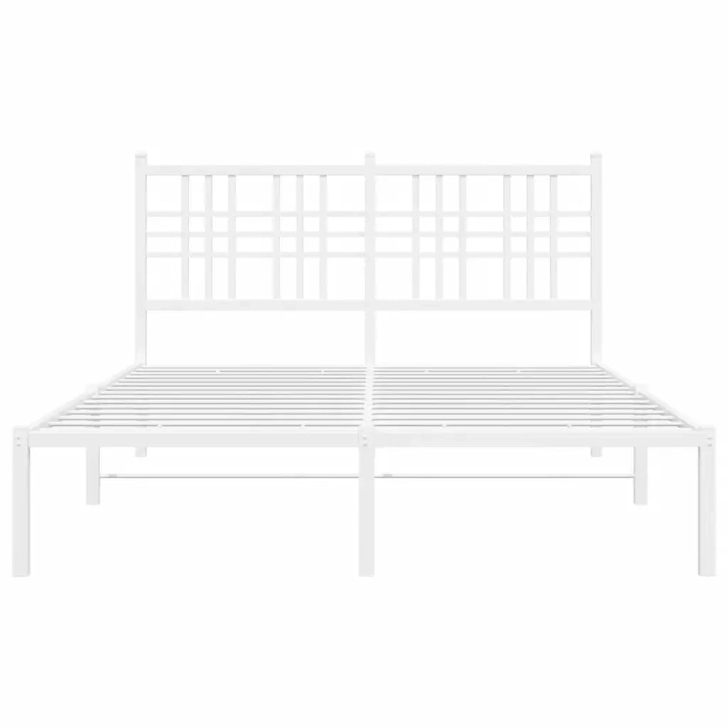 Giroletto con Testiera in Metallo Bianco 120x200 cm 376371