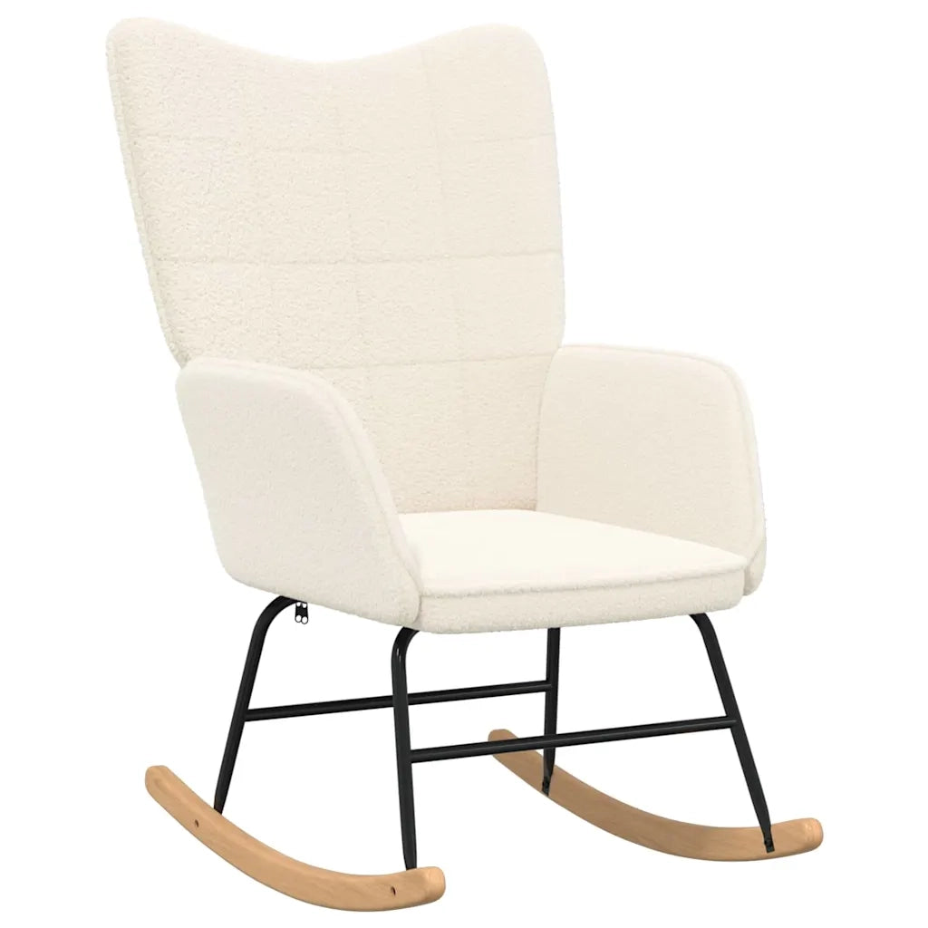 Sedia a dondolo Crema Tessuto Sherpa 42001784
