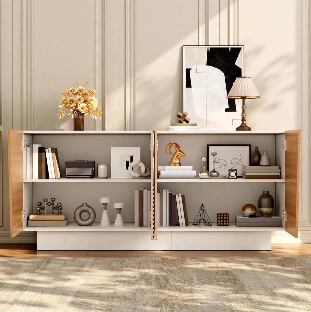 Credenza moderna 160 cm a 4 ante con ripiani regolabili