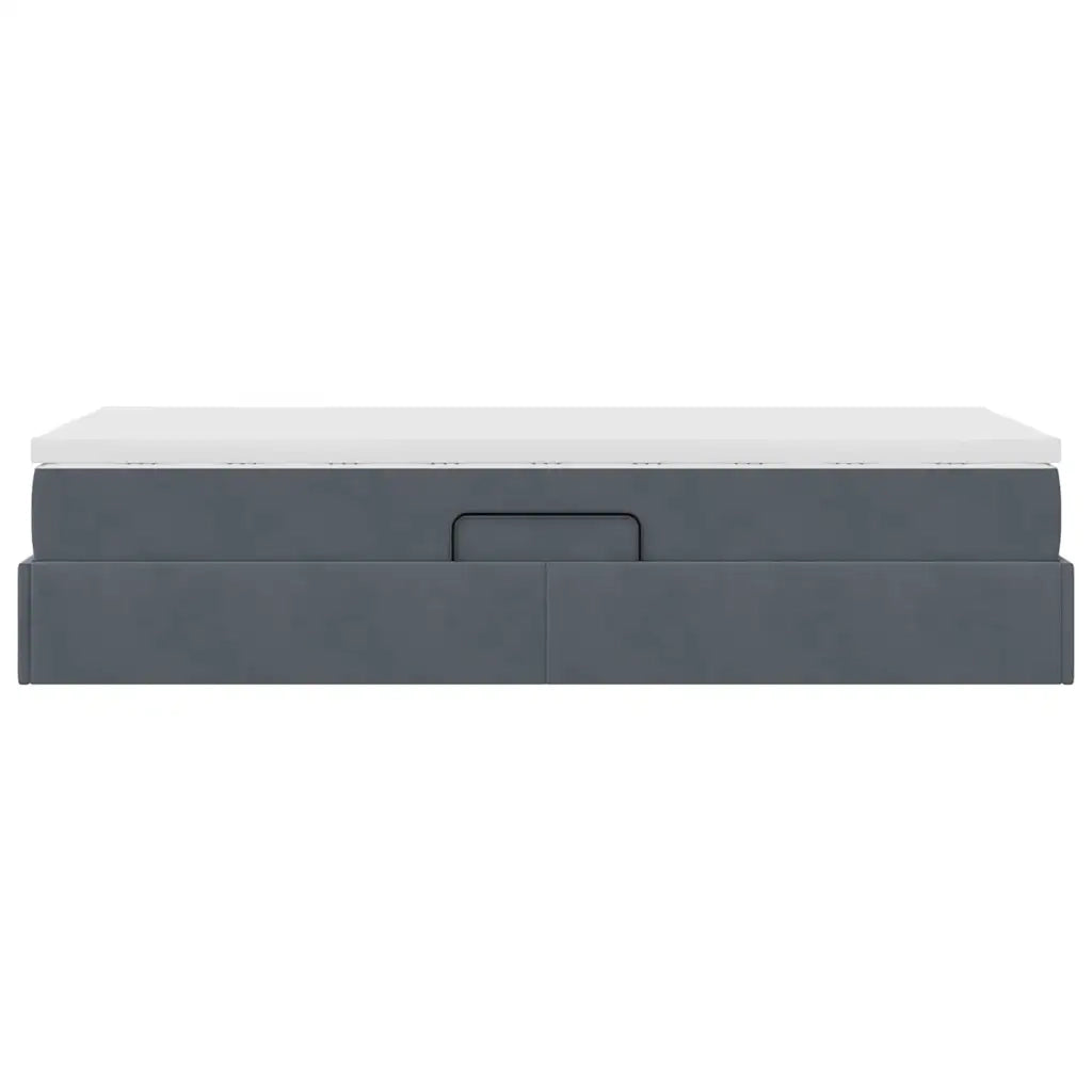 Letto con contenitore e materasso Grigio scuro 90 x 200 cm