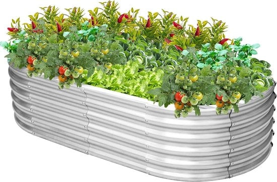 Cassa fioritura in acciaio zincato 120 x 60 x 30 cm - Cassa per piante da giardino indipendente