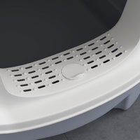 Lettiera per Gatti Chiusa 40,5x52,5x42,5 cm con 2 Porte e Vassoio Estraibile Grigio