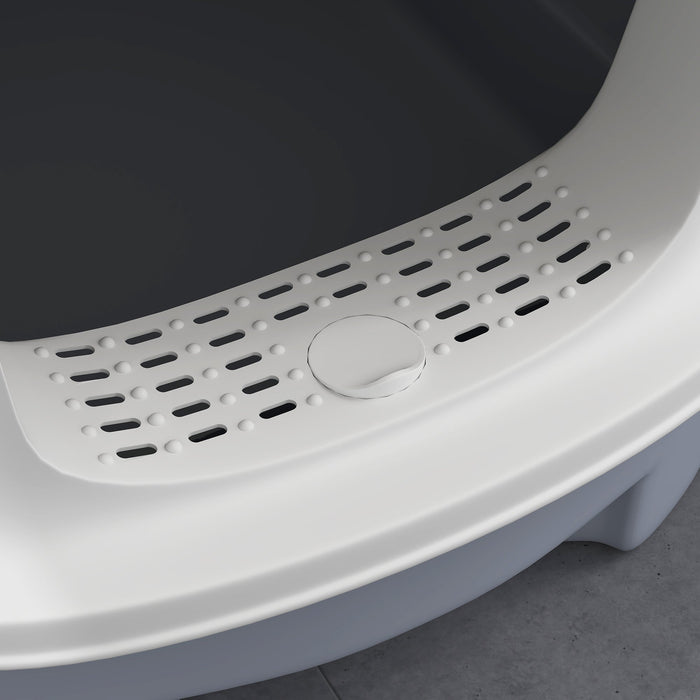 Lettiera per Gatti Chiusa 40,5x52,5x42,5 cm con 2 Porte e Vassoio Estraibile Grigio