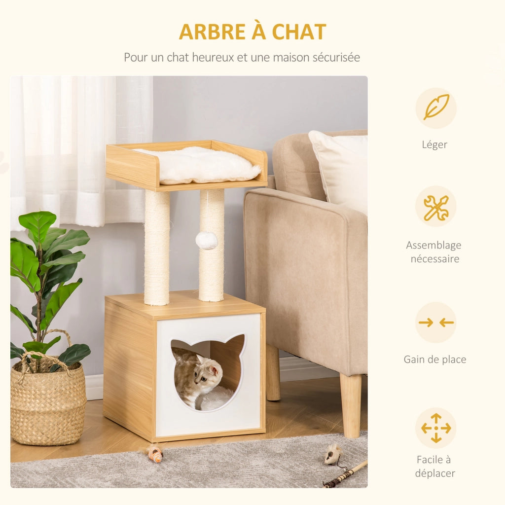 Albero per gatti con tiragraffi e piattaforma ¨C Minimal ¨C 81 cm