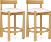 Set da 2 Sedie da Pranzo, Sedie Moderne da Bar Imbottite in Velluto Teddy con Schienali e Poggiapiedi, Sgabelli Senza Braccioli per Isola Cucina e Sala da Pranzo, Portata 150 kg