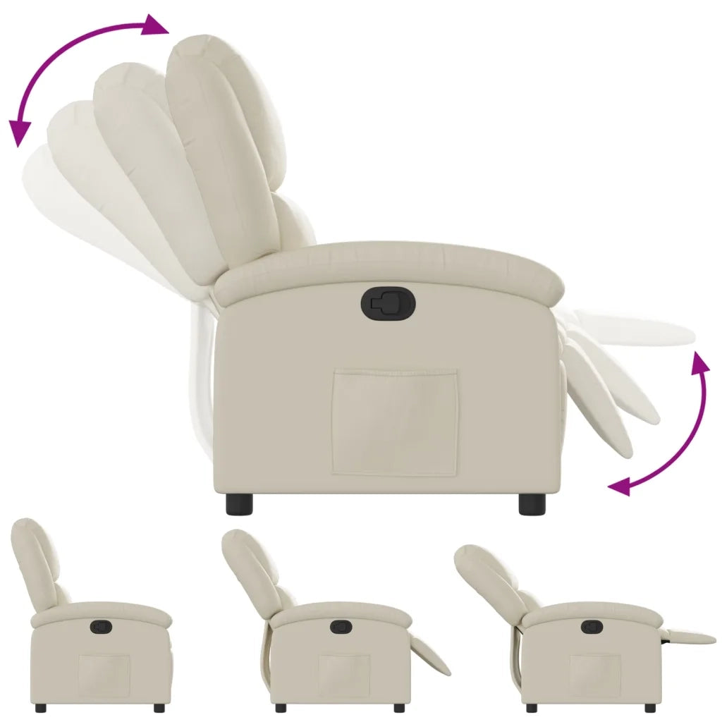 Poltrona reclinabile in Similpelle Crema 3205445
