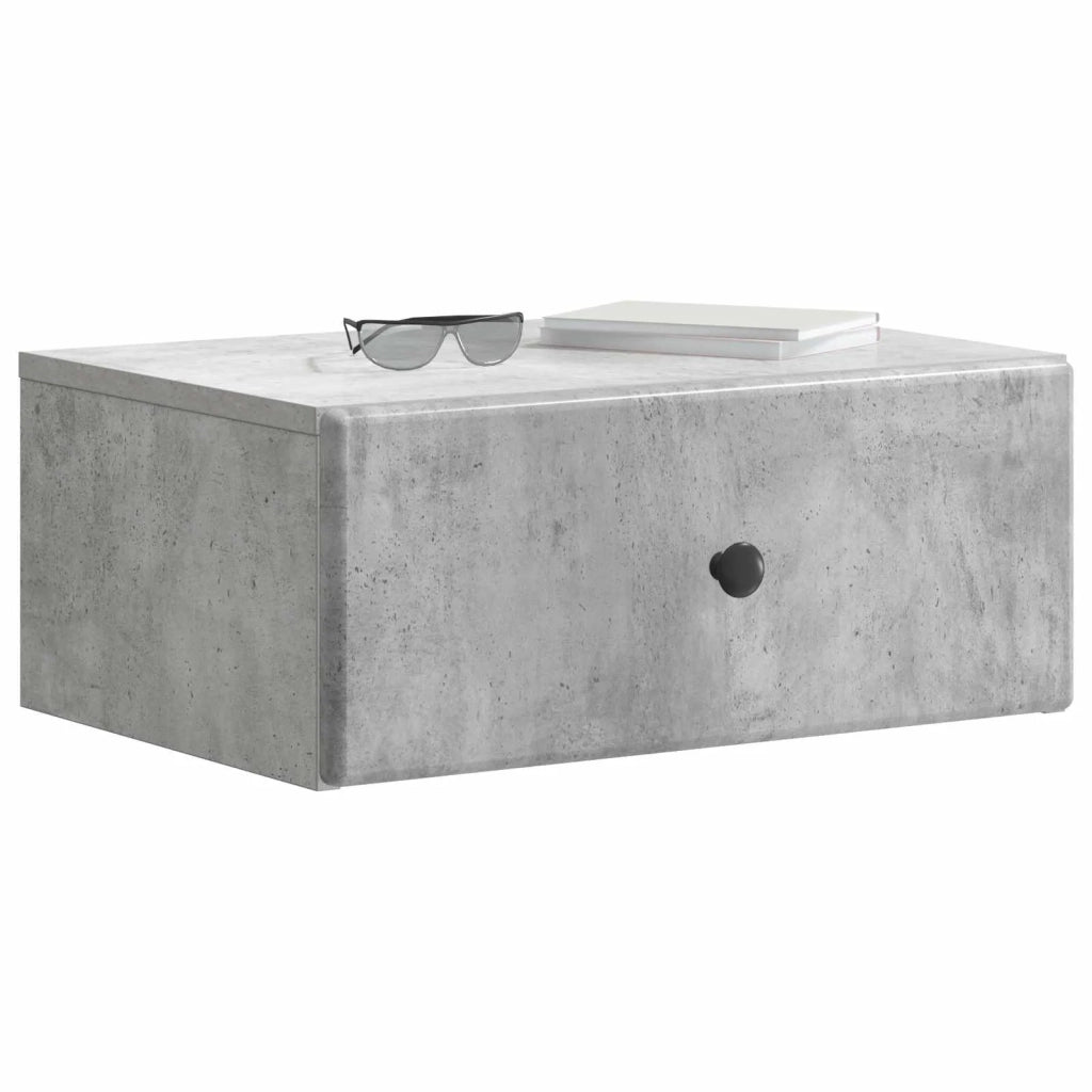 Mobiletto da notte a muro Grigio Cemento 49 x 34,5 x 20 cm 899131