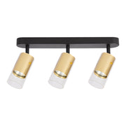 Barra spot Ricky nero-oro 3xGU10 10W Milagro da soffitto