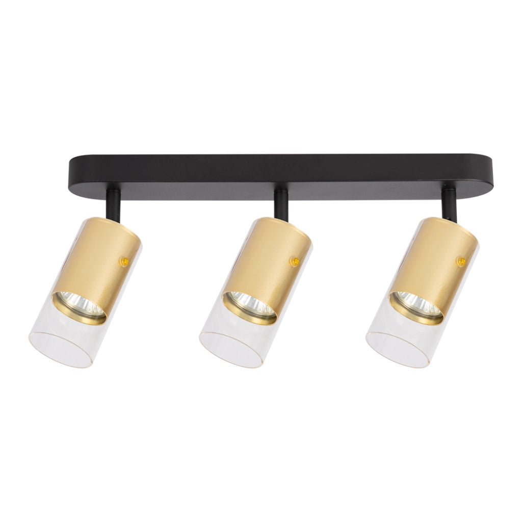 Barra spot Ricky nero-oro 3xGU10 10W Milagro da soffitto