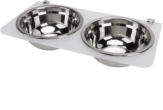Ciotola Alimentare per Cani Adattabile - Montaggio a Parete - Ciotola Alimentare Elevata - In Acciaio Inossidabile - Facile da Pulire - Riduzione del Carico sulla Colonna Cervicale
