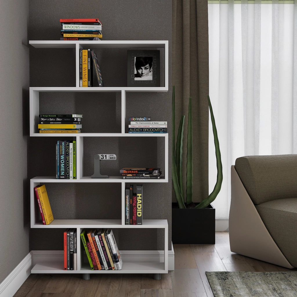 Libreria in legno "Elif" 90 x 20 x 156 cm - Bianco