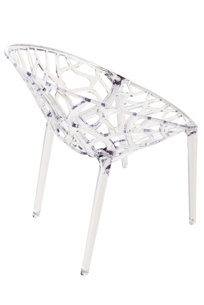 Set di 2 sedie in cristallo transparente